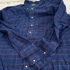Gitman Bros Men's Blue Flannel Plaid Shirt With Pocket